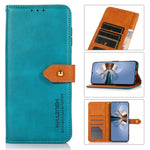 KHAZNEH Custodia per telefono in pelle a conchiglia in pelle bovina bicolore, For Xiaomi Poco M4 5G/M5 5G
