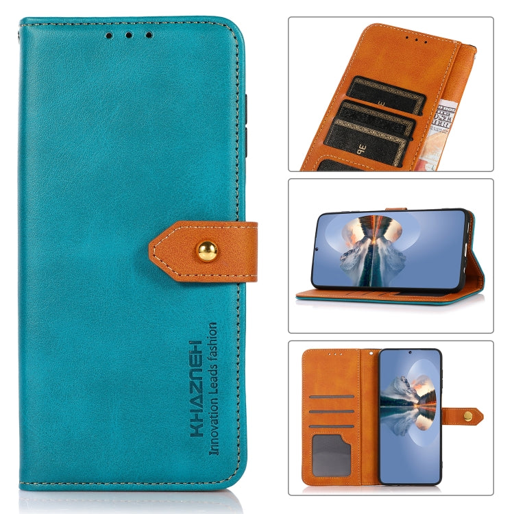 KHAZNEH Custodia per telefono in pelle a conchiglia in pelle bovina bicolore, For Xiaomi Poco M4 5G/M5 5G