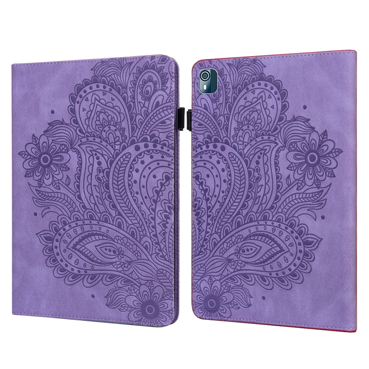 Custodia per tablet in pelle con motivo in rilievo pavone, For Xiaomi Redmi Pad 10.61 2022, For Nokia T10, For Amazon Kindle Fire 7 2022