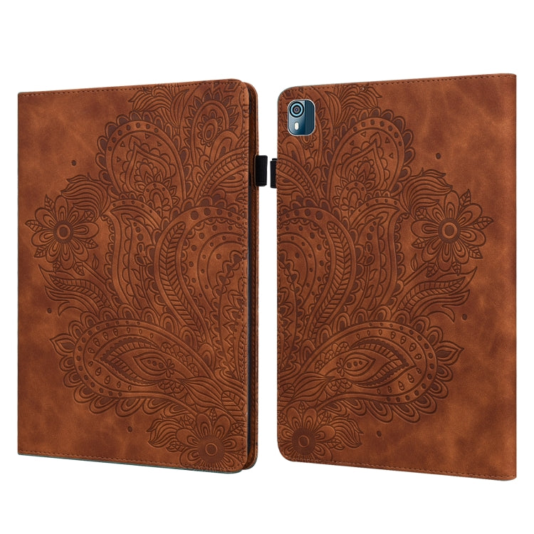 Custodia per tablet in pelle con motivo in rilievo pavone, For Xiaomi Redmi Pad 10.61 2022, For Nokia T10, For Amazon Kindle Fire 7 2022