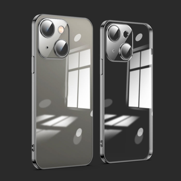 Custodia per telefono galvanica con protezione dell'obiettivo in vetro antipolvere, For iPhone 14, For iPhone 14 Plus