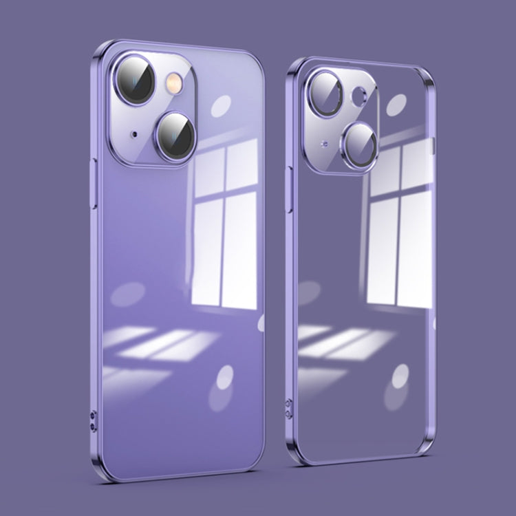 Custodia per telefono galvanica con protezione dell'obiettivo in vetro antipolvere, For iPhone 14, For iPhone 14 Plus