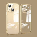 Custodia per telefono galvanica con protezione dell'obiettivo in vetro antipolvere, For iPhone 14, For iPhone 14 Plus
