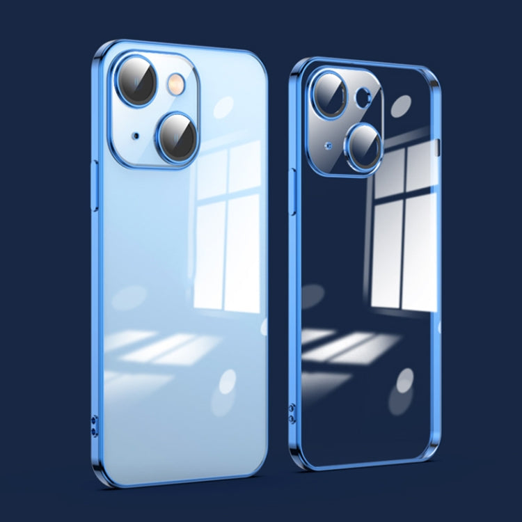Custodia per telefono galvanica con protezione dell'obiettivo in vetro antipolvere, For iPhone 14, For iPhone 14 Plus