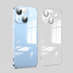 Custodia per telefono galvanica con protezione dell'obiettivo in vetro antipolvere, For iPhone 14, For iPhone 14 Plus