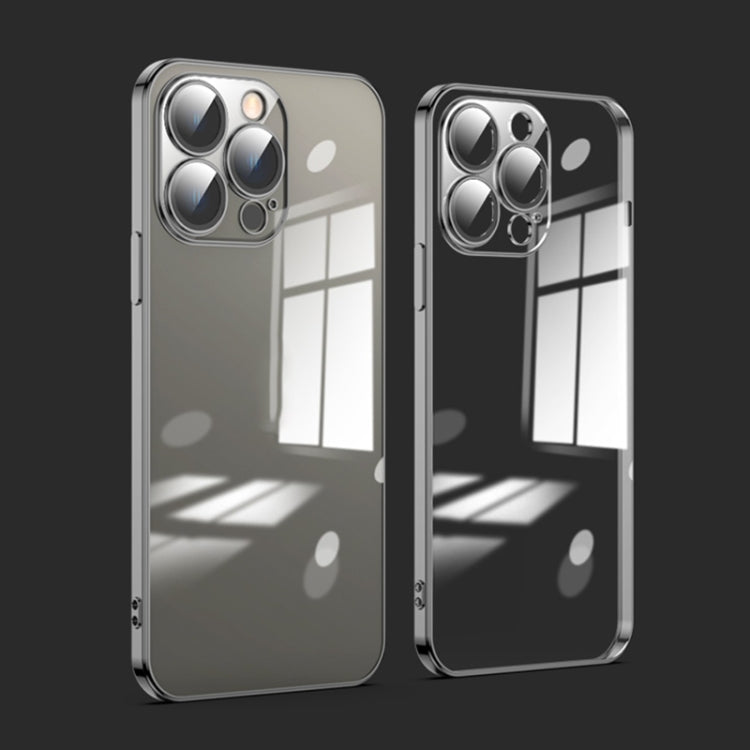 Custodia per telefono galvanica con protezione dell'obiettivo in vetro antipolvere, For iPhone 14 Pro, For iPhone 14 Pro Max