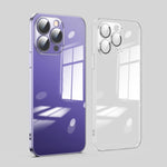 Custodia per telefono galvanica con protezione dell'obiettivo in vetro antipolvere, For iPhone 14 Pro, For iPhone 14 Pro Max