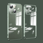 Custodia per telefono galvanica con protezione dell'obiettivo in vetro antipolvere, For iPhone 13, For iPhone 13 Pro