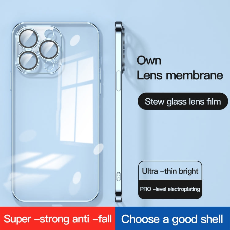Custodia per telefono galvanica con protezione dell'obiettivo in vetro antipolvere, For iPhone 13, For iPhone 13 Pro