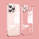 Custodia per telefono galvanica con protezione dell'obiettivo in vetro antipolvere, For iPhone 13 Pro Max, For iPhone 12