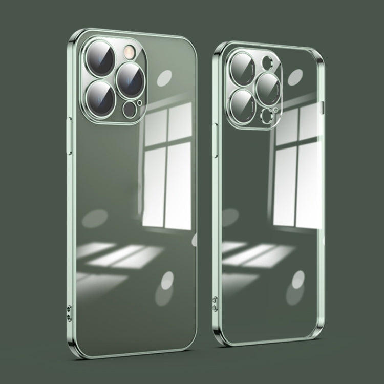 Custodia per telefono galvanica con protezione dell'obiettivo in vetro antipolvere, For iPhone 13 Pro Max, For iPhone 12