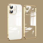Custodia per telefono galvanica con protezione dell'obiettivo in vetro antipolvere, For iPhone 13 Pro Max, For iPhone 12