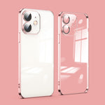 Custodia per telefono galvanica con protezione dell'obiettivo in vetro antipolvere, For iPhone 11, For iPhone 11 Pro Max