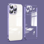 Custodia per telefono galvanica con protezione dell'obiettivo in vetro antipolvere, For iPhone 11, For iPhone 11 Pro Max