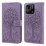 Custodia per telefono in pelle pressata con motivo ad albero e cervo, For Xiaomi Redmi 10A, For Sony Xperia 10 IV