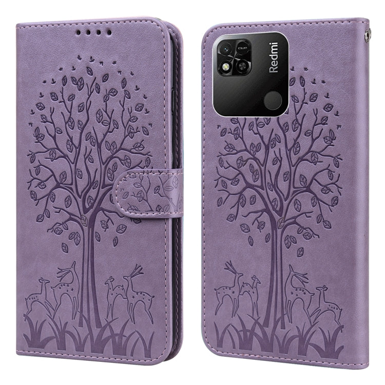 Custodia per telefono in pelle pressata con motivo ad albero e cervo, For Xiaomi Redmi 10A, For Sony Xperia 10 IV