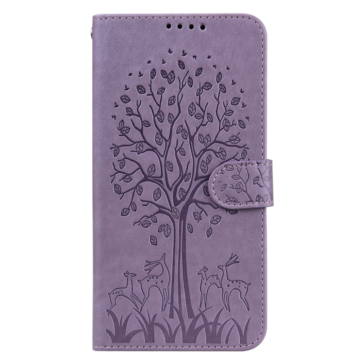 Custodia per telefono in pelle pressata con motivo ad albero e cervo, For Xiaomi Redmi 10A, For Sony Xperia 10 IV
