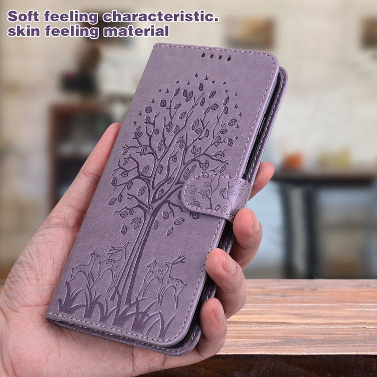 Custodia per telefono in pelle pressata con motivo ad albero e cervo, For Xiaomi Redmi 10A, For Sony Xperia 10 IV