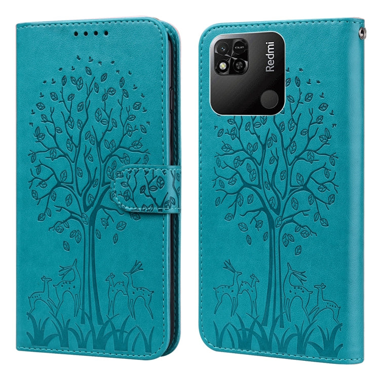 Custodia per telefono in pelle pressata con motivo ad albero e cervo, For Xiaomi Redmi 10A, For Sony Xperia 10 IV