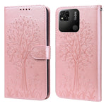 Custodia per telefono in pelle pressata con motivo ad albero e cervo, For Xiaomi Redmi 10A, For Sony Xperia 10 IV
