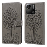 Custodia per telefono in pelle pressata con motivo ad albero e cervo, For Xiaomi Redmi 10A, For Sony Xperia 10 IV