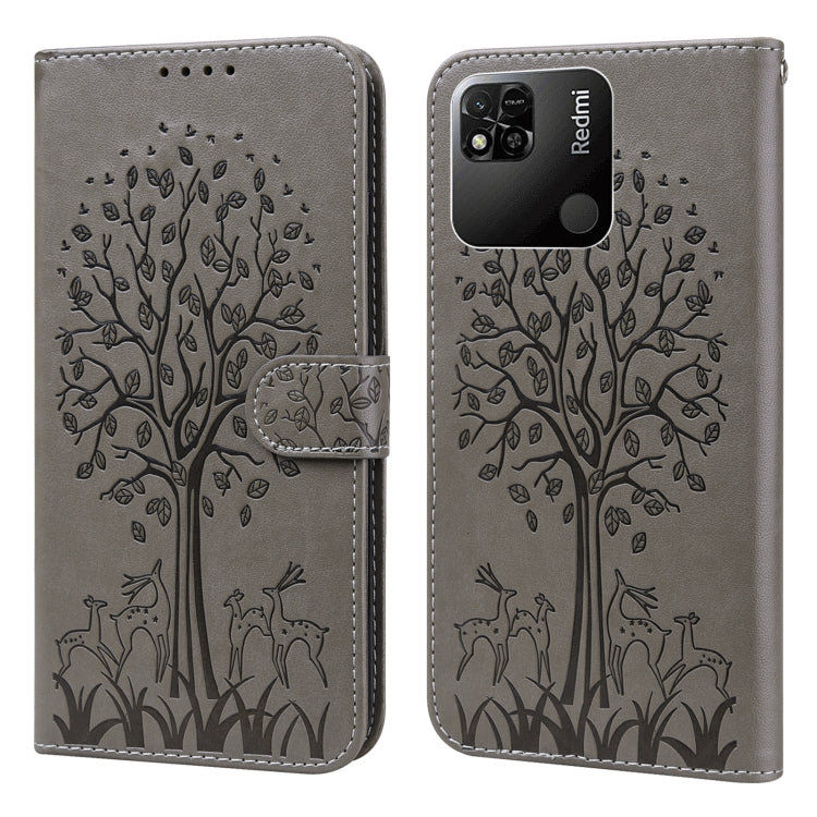 Custodia per telefono in pelle pressata con motivo ad albero e cervo, For Xiaomi Redmi 10A, For Sony Xperia 10 IV