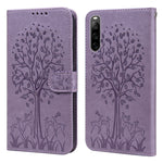 Custodia per telefono in pelle pressata con motivo ad albero e cervo, For Xiaomi Redmi 10A, For Sony Xperia 10 IV