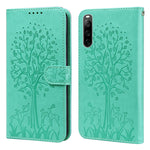 Custodia per telefono in pelle pressata con motivo ad albero e cervo, For Xiaomi Redmi 10A, For Sony Xperia 10 IV
