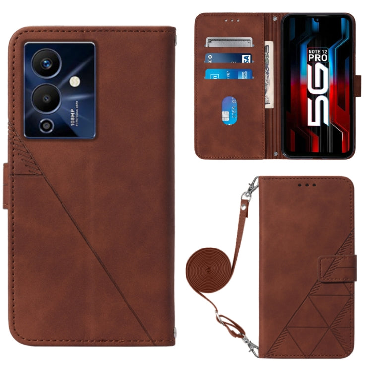 Custodia per cellulare in pelle con flip in rilievo 3D a tracolla, For Infinix Note 12 Pro 5G, For Infinix Note 12 G96, For Itel P38 / S17 / Vision 3