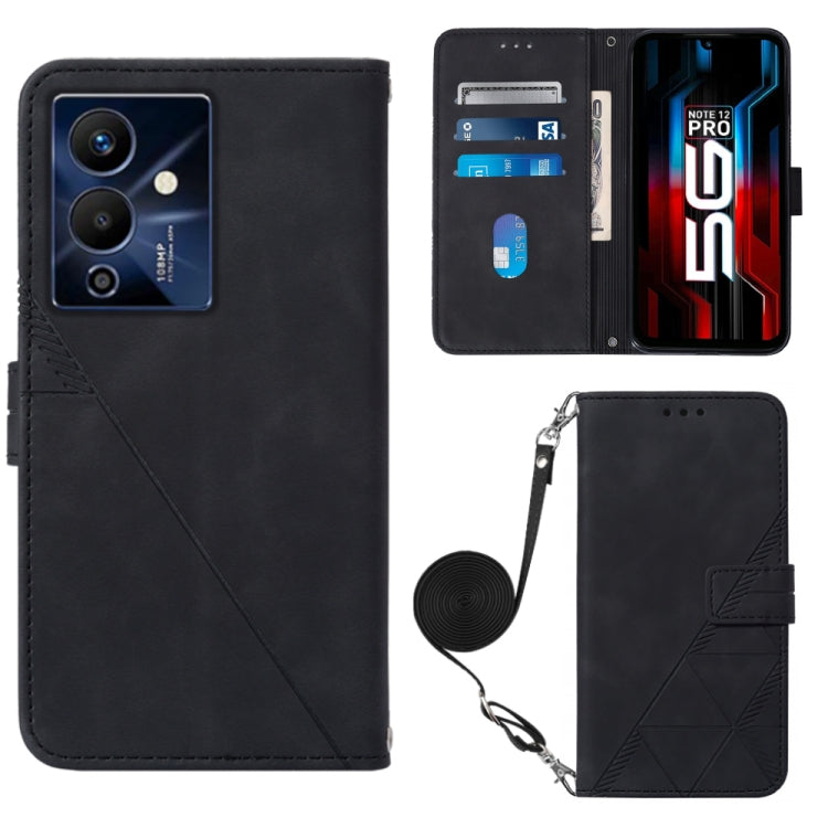 Custodia per cellulare in pelle con flip in rilievo 3D a tracolla, For Infinix Note 12 Pro 5G, For Infinix Note 12 G96, For Itel P38 / S17 / Vision 3