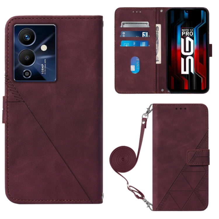 Custodia per cellulare in pelle con flip in rilievo 3D a tracolla, For Infinix Note 12 Pro 5G, For Infinix Note 12 G96, For Itel P38 / S17 / Vision 3