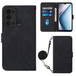 Custodia per cellulare in pelle con flip in rilievo 3D a tracolla, For Infinix Note 12 Pro 5G, For Infinix Note 12 G96, For Itel P38 / S17 / Vision 3