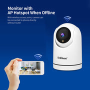 SriHome SH042 2.0MP 1080P HD AI WiFi Pan-tilt Telecamera di sorveglianza, SH042