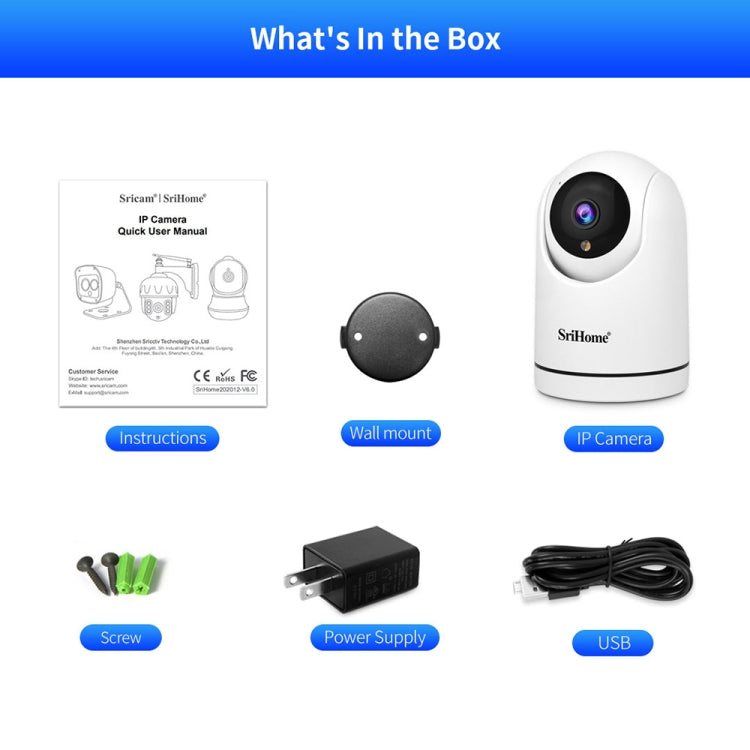 Telecamera WiFi 1080P Pan-Tilt SH042 con audio bidirezionale