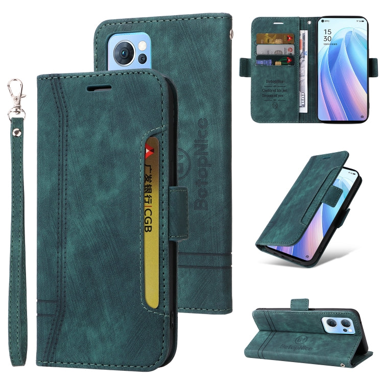 BETOPNICE Custodia per telefono in pelle con fibbia a doppio lato, For OPPO Reno7 / F21 Pro, For Realme 9i / A96 4G / A76 4G / A36 4G, For vivo S12, For OPPO Reno 7 5G Global / Find X5 Lite