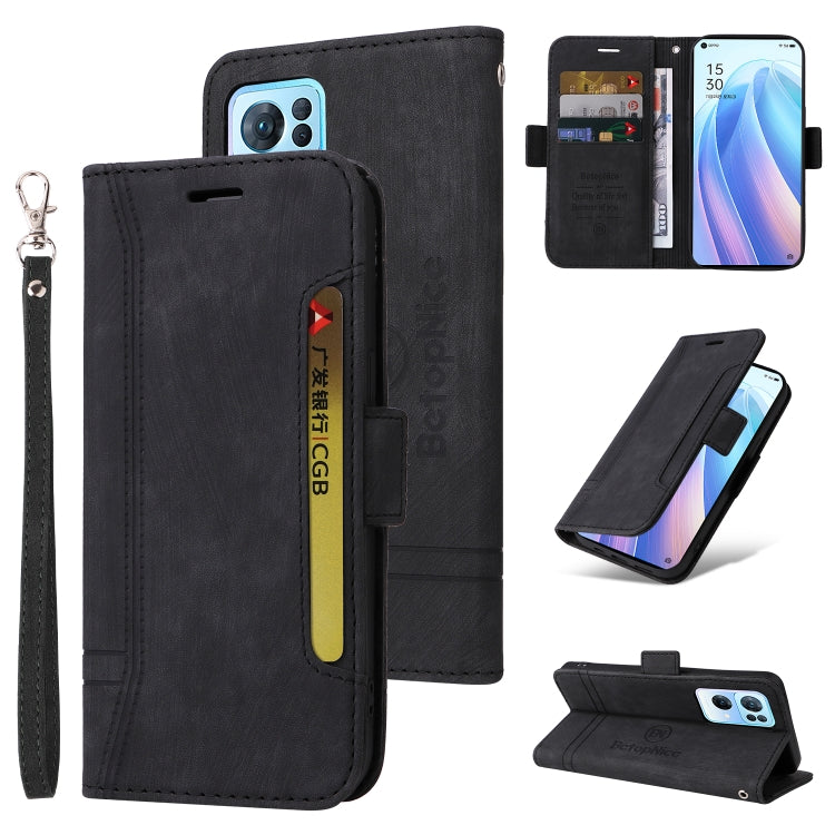 BETOPNICE Custodia per telefono in pelle con fibbia a doppio lato, For Realme GT Neo2 5G CN Version, For vivo S12 Pro / V23 Pro 5G, For OPPO Reno 7 Pro 5G, For Realme C21