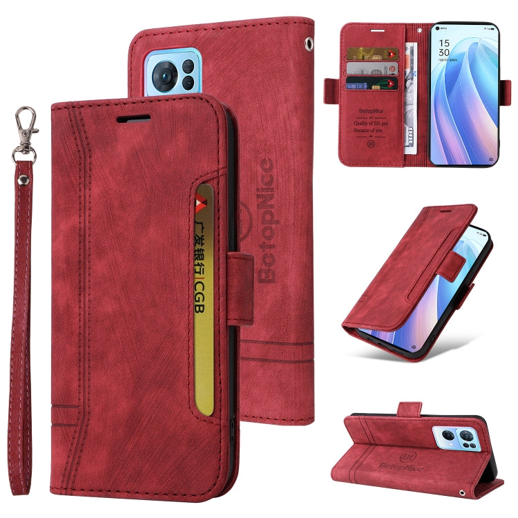 BETOPNICE Custodia per telefono in pelle con fibbia a doppio lato, For Realme GT Neo2 5G CN Version, For vivo S12 Pro / V23 Pro 5G, For OPPO Reno 7 Pro 5G, For Realme C21