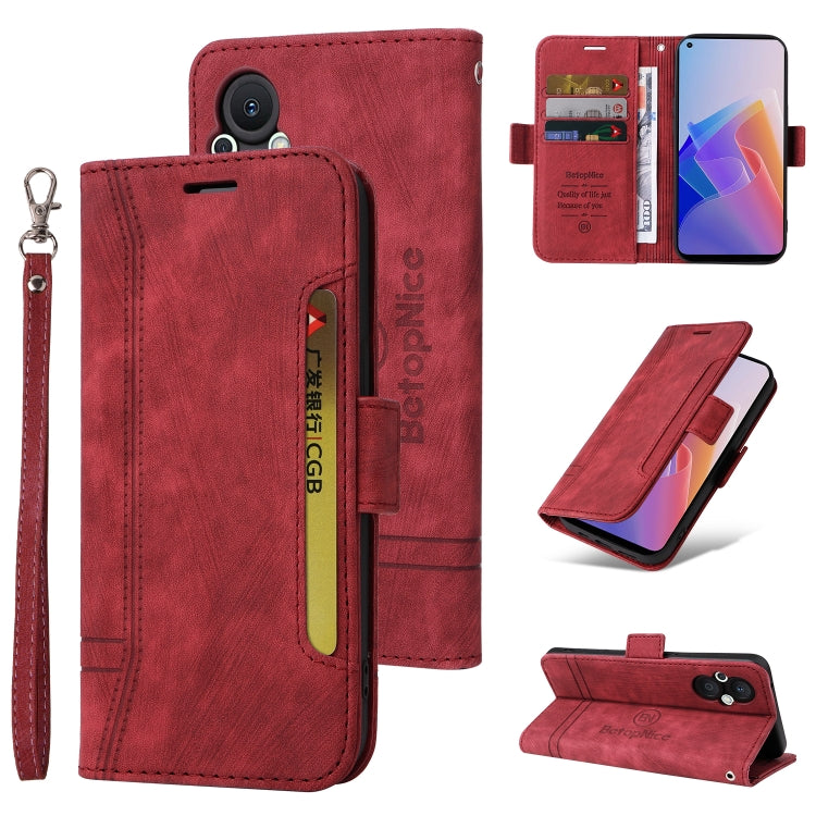 BETOPNICE Custodia per telefono in pelle con fibbia a doppio lato, For vivo Y76 5G, For OPPO Reno 7Z 5G, For Realme C20 / C11 2021, For vivo Y55 5G Global / Y75 5G Global