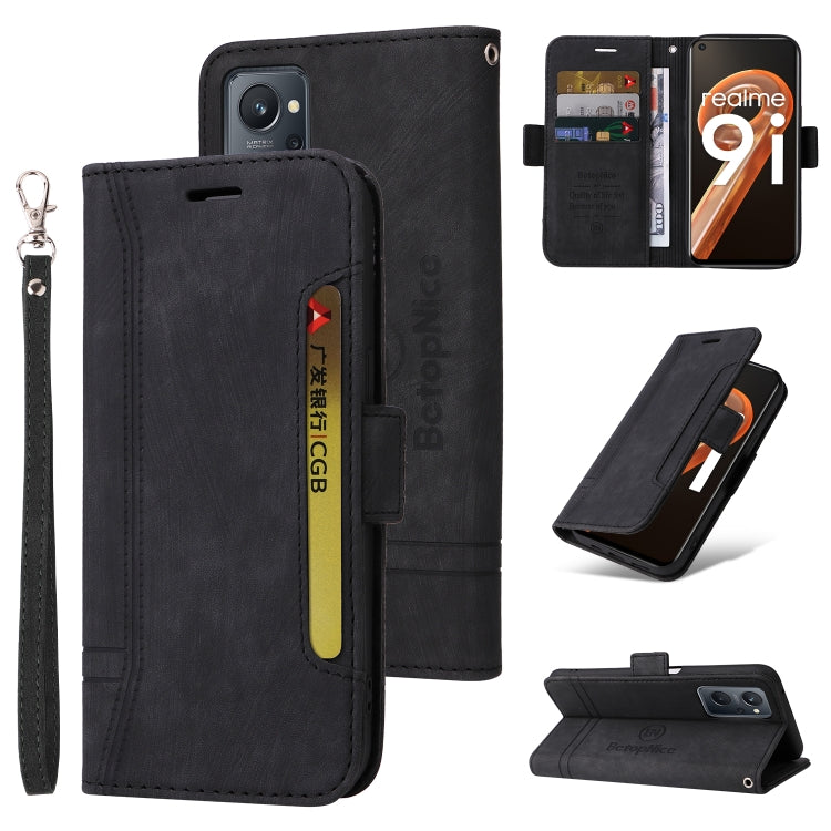BETOPNICE Custodia per telefono in pelle con fibbia a doppio lato, For OPPO Reno7 / F21 Pro, For Realme 9i / A96 4G / A76 4G / A36 4G, For vivo S12, For OPPO Reno 7 5G Global / Find X5 Lite
