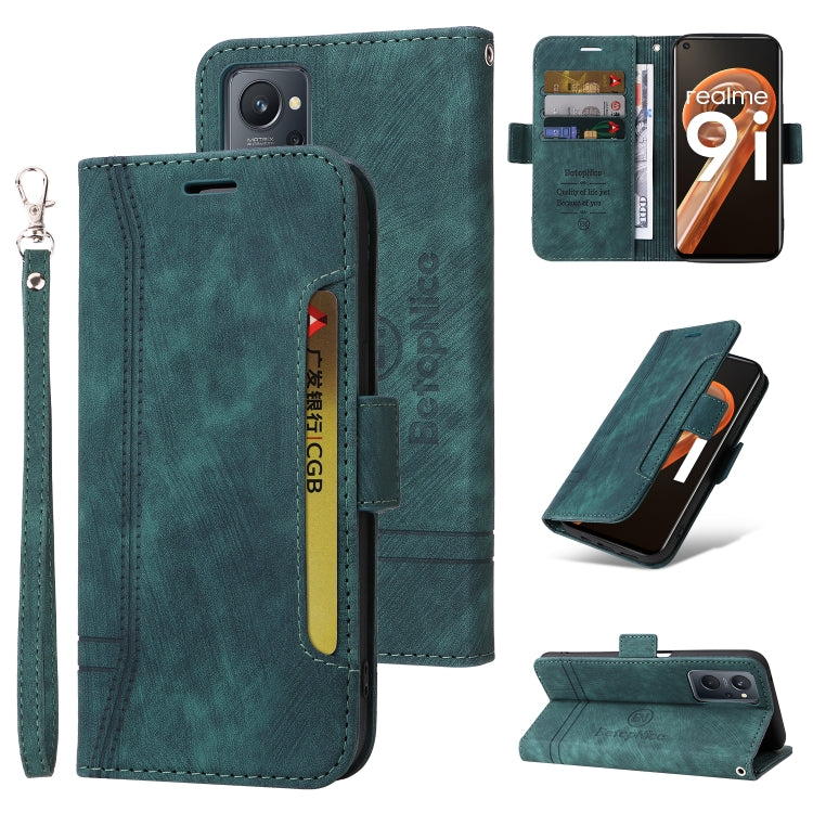 BETOPNICE Custodia per telefono in pelle con fibbia a doppio lato, For OPPO Reno7 / F21 Pro, For Realme 9i / A96 4G / A76 4G / A36 4G, For vivo S12, For OPPO Reno 7 5G Global / Find X5 Lite