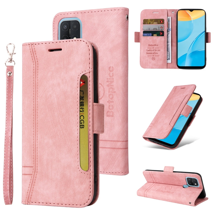 BETOPNICE Custodia per telefono in pelle con fibbia a doppio lato, For OPPO A74 4G, For OPPO A57 5G, For OPPO A54 4G / A16 / A16s, For OPPO A15
