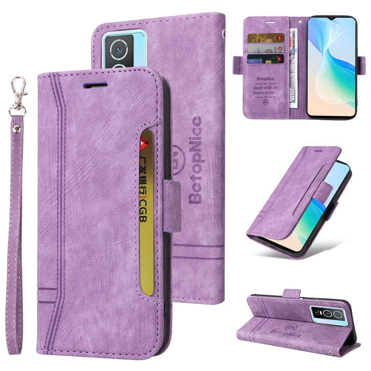 BETOPNICE Custodia per telefono in pelle con fibbia a doppio lato, For vivo Y76 5G, For OPPO Reno 7Z 5G, For Realme C20 / C11 2021, For vivo Y55 5G Global / Y75 5G Global