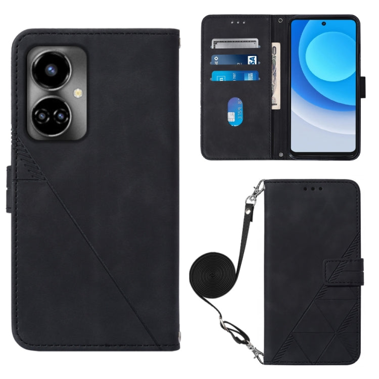 Custodia per cellulare in pelle con flip in rilievo 3D a tracolla, For Tecno Camon 19, For Tecno Camon 19 Neo, For Tecno Camon 19 Pro 5G, For Tecno Pop 6