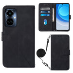 Custodia per cellulare in pelle con flip in rilievo 3D a tracolla, For Tecno Camon 19, For Tecno Camon 19 Neo, For Tecno Camon 19 Pro 5G, For Tecno Pop 6
