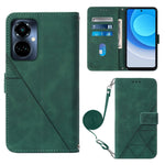 Custodia per cellulare in pelle con flip in rilievo 3D a tracolla, For Tecno Camon 19, For Tecno Camon 19 Neo, For Tecno Camon 19 Pro 5G, For Tecno Pop 6