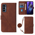 Custodia per cellulare in pelle con flip in rilievo 3D a tracolla, For OnePlus 10T 5G Global, For Tecno Pova 3 LE7, For Tecno Spark 9 Pro / Spark 9T, For ZTE Blade A52