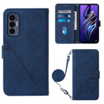 Custodia per cellulare in pelle con flip in rilievo 3D a tracolla, For OnePlus 10T 5G Global, For Tecno Pova 3 LE7, For Tecno Spark 9 Pro / Spark 9T, For ZTE Blade A52