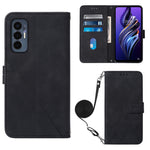 Custodia per cellulare in pelle con flip in rilievo 3D a tracolla, For OnePlus 10T 5G Global, For Tecno Pova 3 LE7, For Tecno Spark 9 Pro / Spark 9T, For ZTE Blade A52