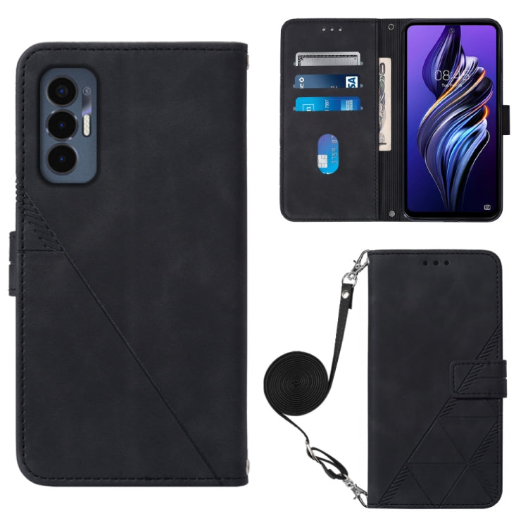 Custodia per cellulare in pelle con flip in rilievo 3D a tracolla, For OnePlus 10T 5G Global, For Tecno Pova 3 LE7, For Tecno Spark 9 Pro / Spark 9T, For ZTE Blade A52