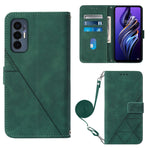 Custodia per cellulare in pelle con flip in rilievo 3D a tracolla, For OnePlus 10T 5G Global, For Tecno Pova 3 LE7, For Tecno Spark 9 Pro / Spark 9T, For ZTE Blade A52